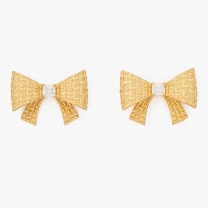 ♠️Kate Spade Wrapped In A Bow Studs Earring, Yellow Gold NWT